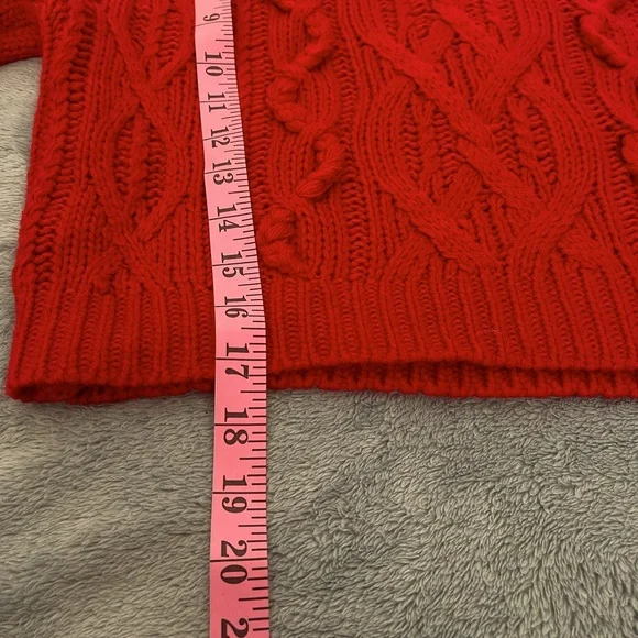 HARPER Chunky Cable Kit Cropped Sweater Red Size S - Picture 5 of 10